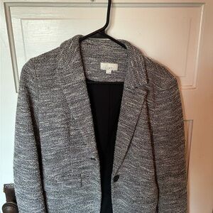 LOFT Black and White Textured Jacket